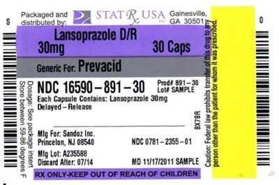 LANSOPRAZOLE DR 30MG LABEL 891.jpg Label Image - LANSOPRAZOLE DR 30MG LABEL 891